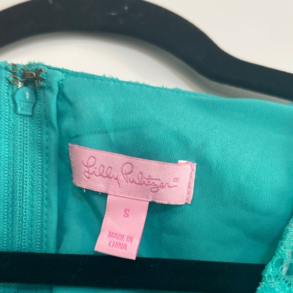 LILLY PULITZER seafoam green Jungle Lace short sleeve Erica shift dress S - Picture 4 of 10